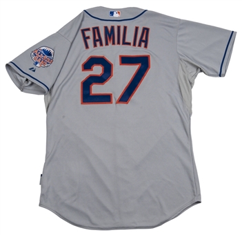 2013 Jeurys Familia Game Used New York Mets Road Jersey (MLB Authenticated)